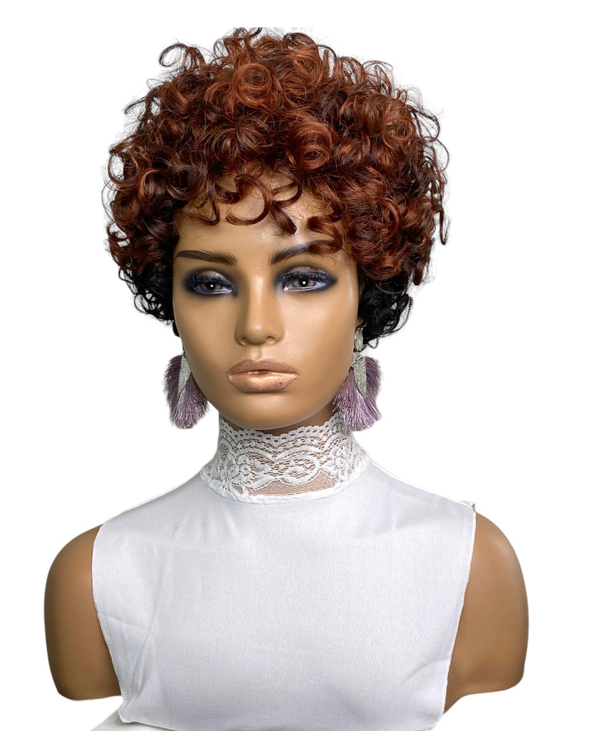 Pixie Style Deep Curl Synthetic Wig-Lília