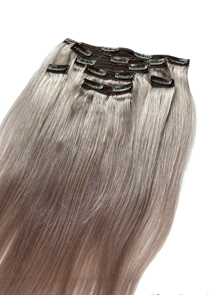 New “Gray” 100% Human Hair Extension Clip-In 20" Inch